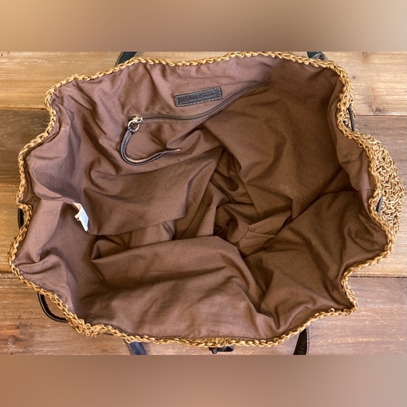 Eddie Bauer Raffia Woven and Leather Bag - Picture 7 of 9